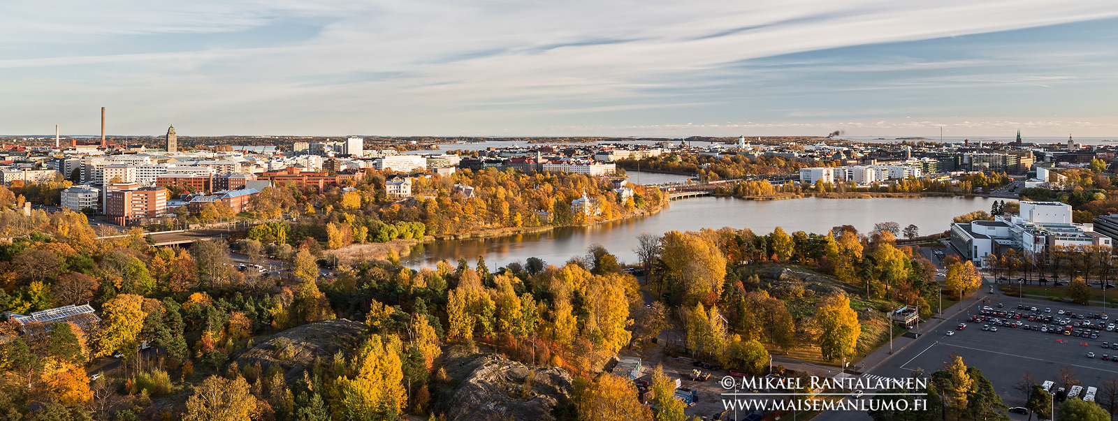 Töölönlahti panoraama Olympiastadionin tornista, Helsinki (HP117)