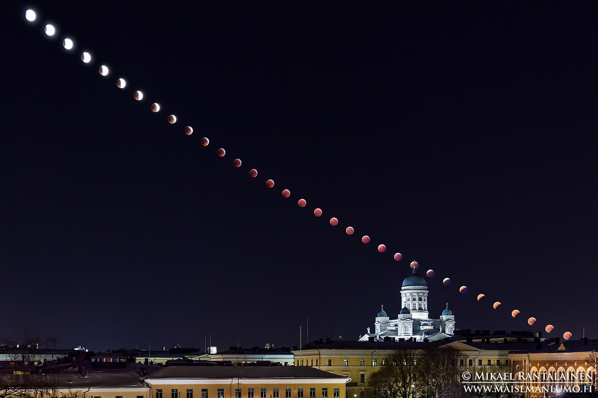 Täydellinen kuunpimennys 2019 ja Tuomiokirkko, Helsinki